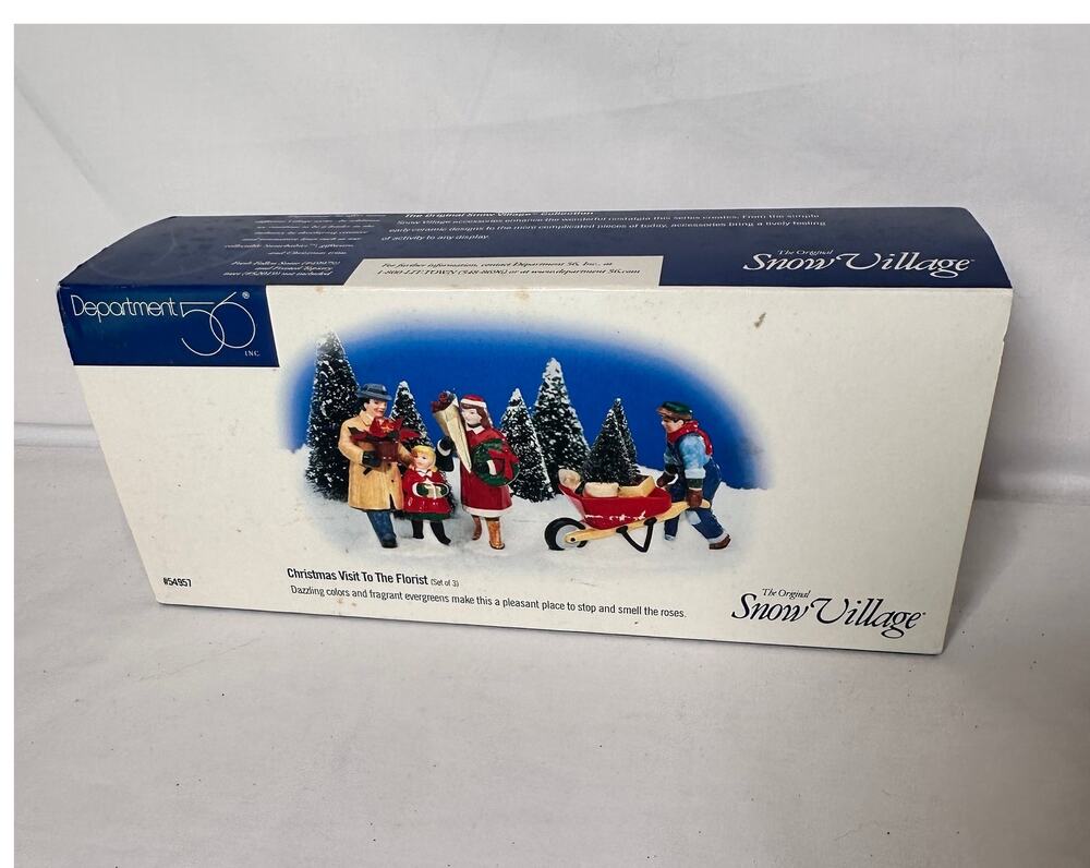 Dept. 56 In Box Snow Village Christmas Visit to the Florist Set of 3 Holiday